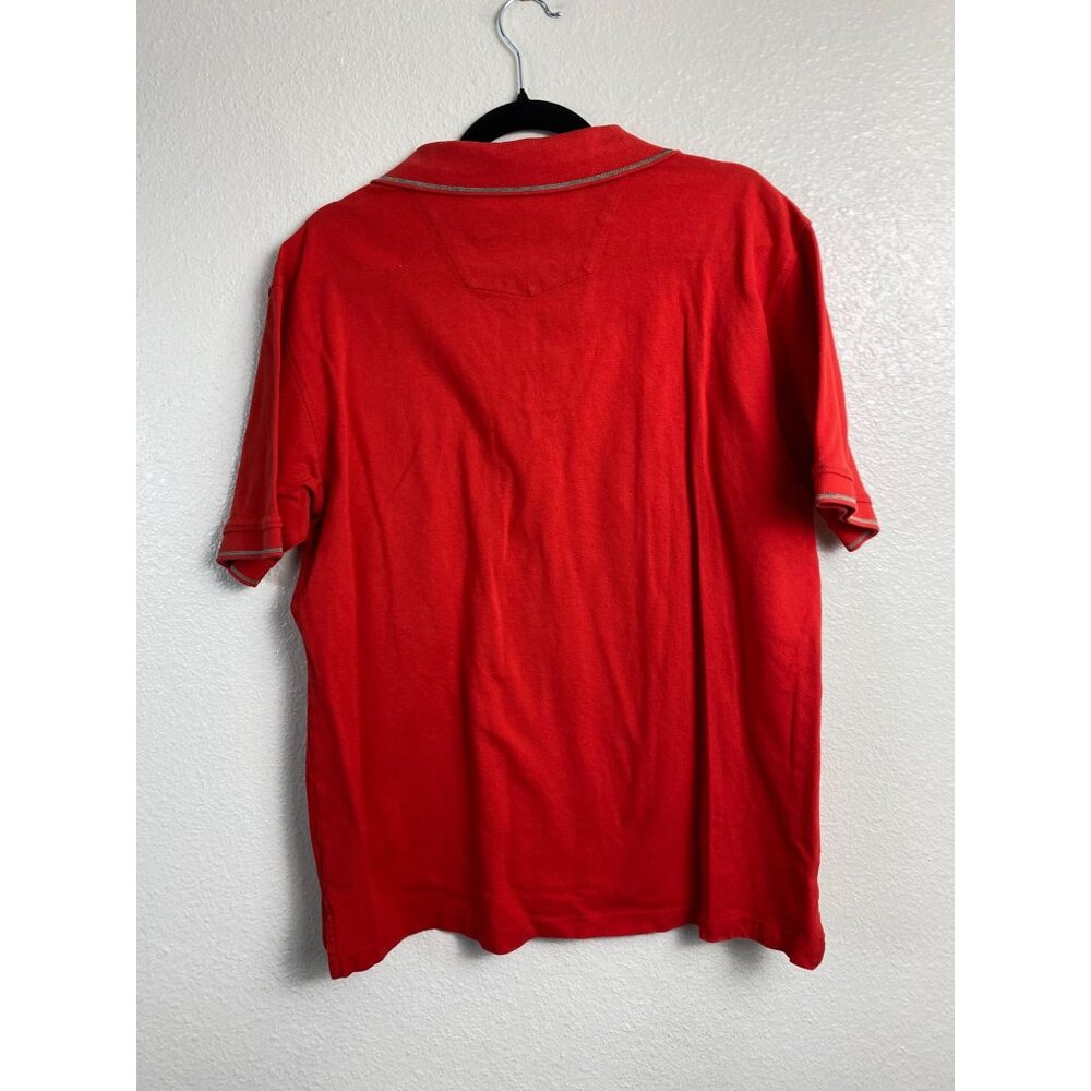 Robert Graham Mens Red Polo Shirt size Large Cotton Floral Embroidered Golf vaca - Picture 14 of 14